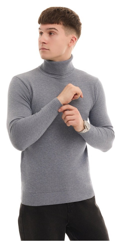 Чоловічий сірий гольф Pobedov Neck. Гольф чоловічий осінь зима