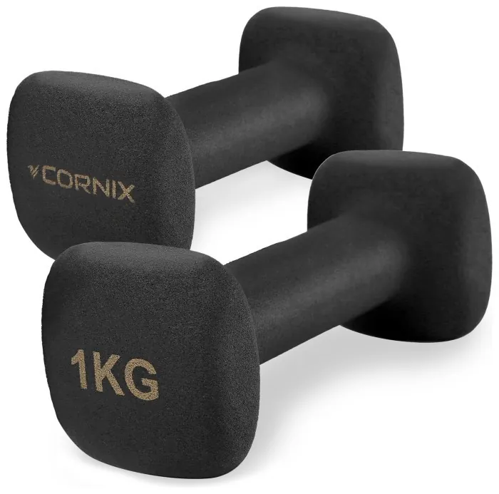 Гантелі вінілові Cornix Square 2 x 1 кг XR-0406 Black