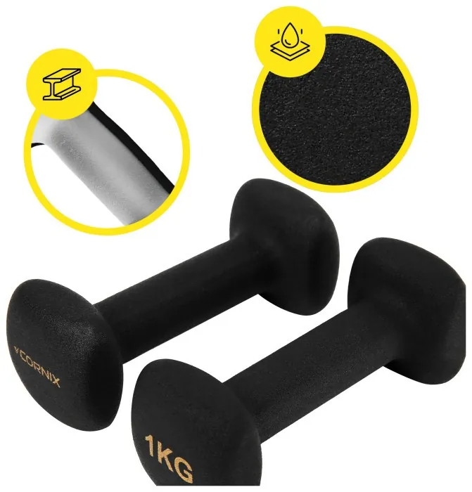 Гантелі вінілові Cornix Square 2 x 1 кг XR-0406 Black