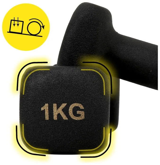 Гантелі вінілові Cornix Square 2 x 1 кг XR-0406 Black