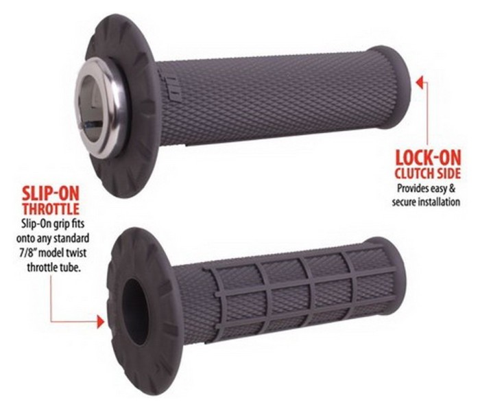 Мото гріпси ODI HALF-WAFFLE MX V2 Lock-On Graphite
