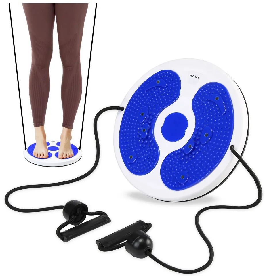 Диск здоров'я для талії Cornix Twisting Waist Disc з еспандерами XR-0448 White/Blue (LFXR-0448)