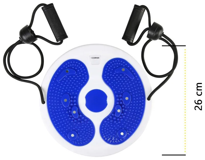 Диск здоровья для талии Cornix Twisting Waist Disc с эспандерами XR-0448 White/Blue
