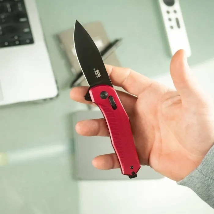 Ніж складаний SOG Diverge XR Drop Point, Dark Red/Black