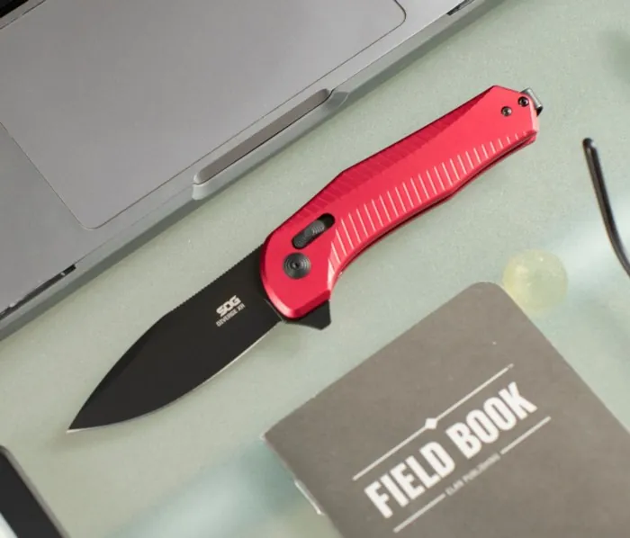 Ніж складаний SOG Diverge XR Drop Point, Dark Red/Black