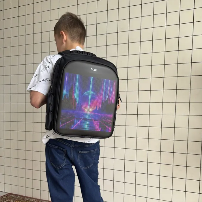 Рюкзак Sobi Pixel Kids SB9701 Black с LED экраном