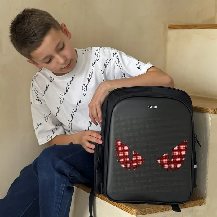 Рюкзак Sobi Pixel Kids SB9701 Black с LED экраном