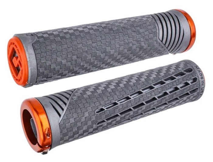 Гріпси ODI CF Grip v2.1 Lock-On Lnyx Gray/Org w/OrgClamp, укр, укр