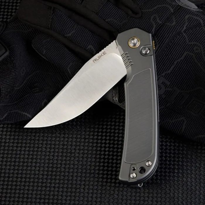Ніж складаний туристичний Ruike P192-AK, (9.1 см) 14C28N / алюмінієвий сплав 6063, сірий