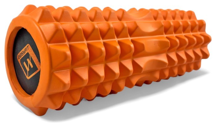 Масажний ролик EasyFit Solid Roller v.1.2s 33х13 см помаранчевий, укр, укр