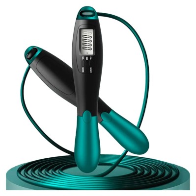 Швидкісна скакалка з лічильником EasyFit чорний-зелений