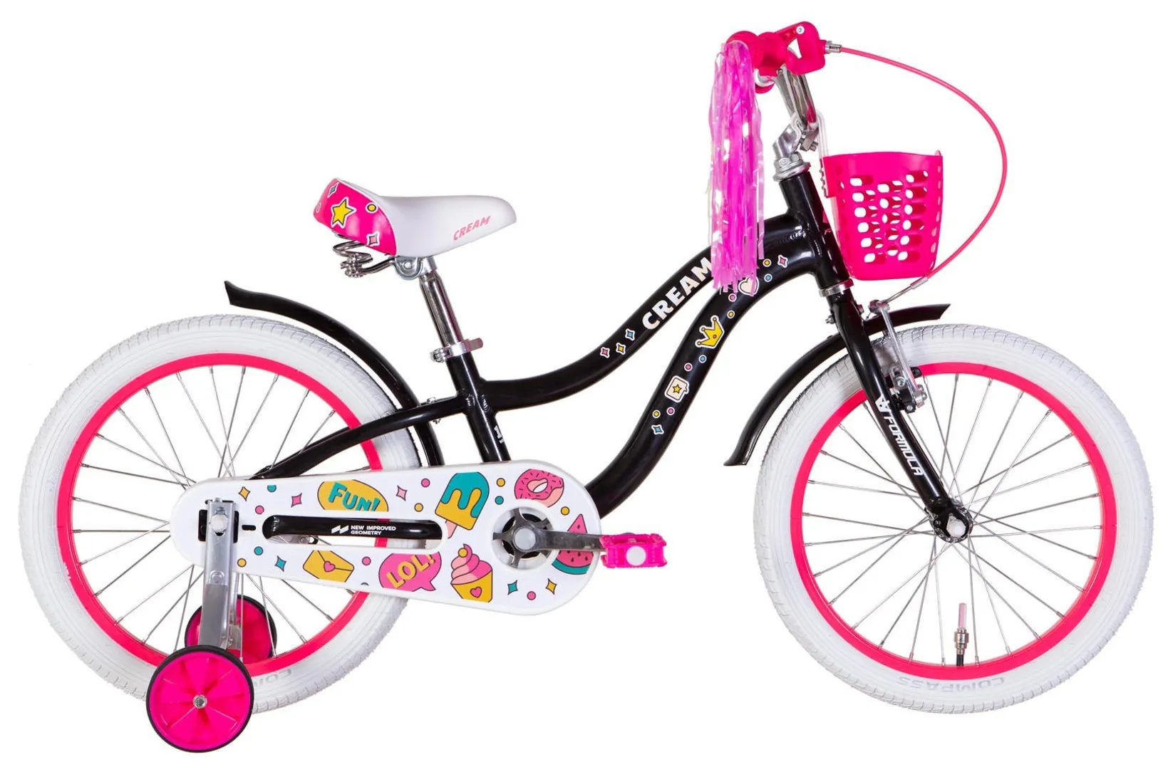 Велосипед AL 18" Formula Kid CREAM BH рама-9" чорний з рожевим 2026 (OPS-FRK-18-180)