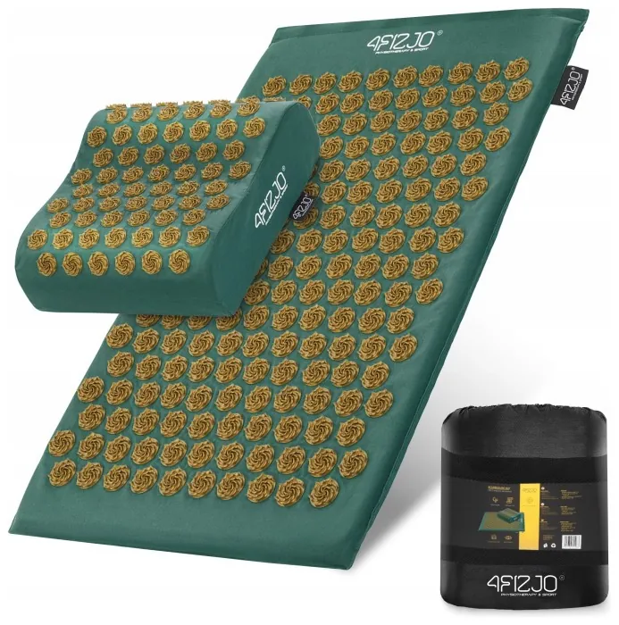 Коврик акупунктурный с подушкой 4FIZJO Ergo Mat Аппликатор Кузнецова Navy Green/Gold (P-5907739315076)
