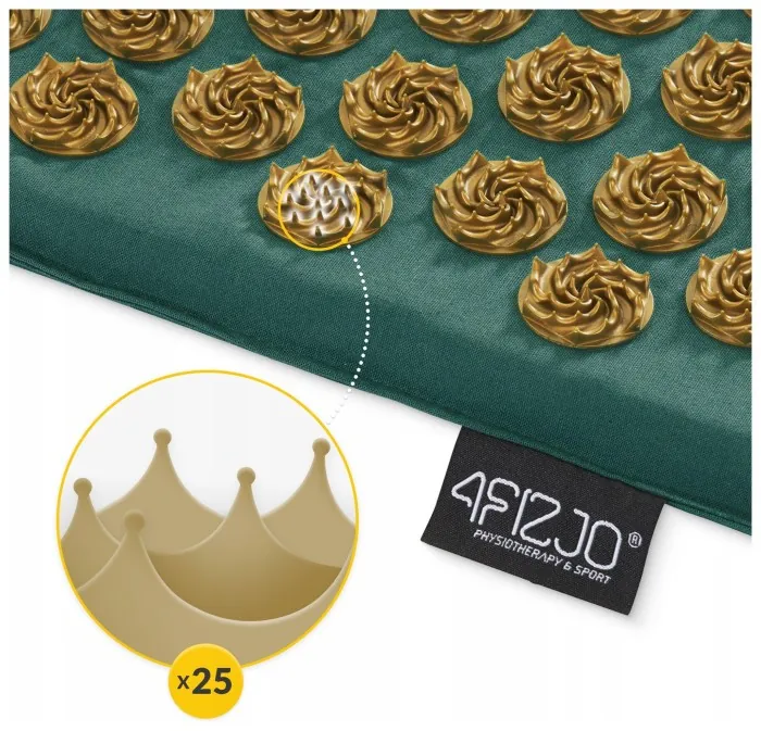 Коврик акупунктурный с подушкой 4FIZJO Ergo Mat Аппликатор Кузнецова Navy Green/Gold (P-5907739315076)
