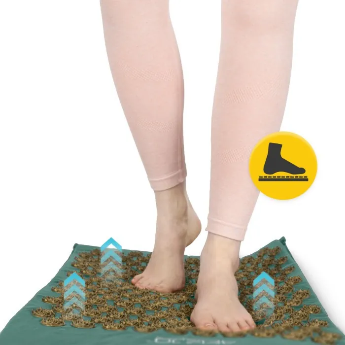 Коврик акупунктурный с подушкой 4FIZJO Ergo Mat Аппликатор Кузнецова Navy Green/Gold (P-5907739315076)