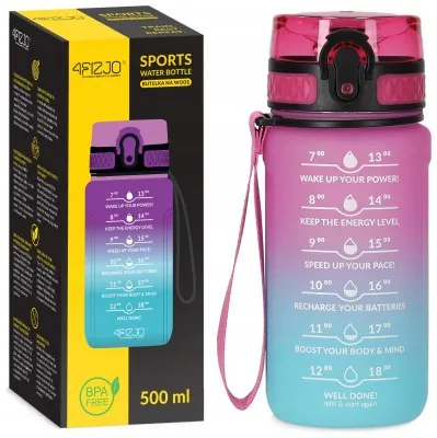 Бутылка для воды спортивная 4FIZJO 500 мл Pink/Sky Blue (P-5905973400749)
