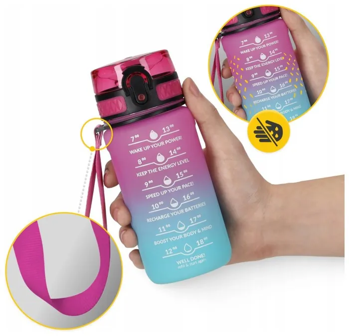 Бутылка для воды спортивная 4FIZJO 500 мл Pink/Sky Blue (P-5905973400749)