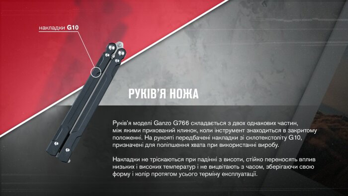 Нож-бабочка (балисонг) Ganzo G766-BK