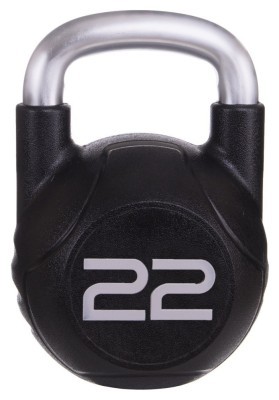 Гиря цельная с полиуретановым покрытием и хромированной ручкой Zelart TA-2681-22 22кг (MD2220-22) (металл, PU, черный)