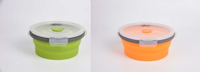 Контейнер TRAMP складний силіконовий з кришкою защіпкою 800мл, Помаранчевий, укр, укр