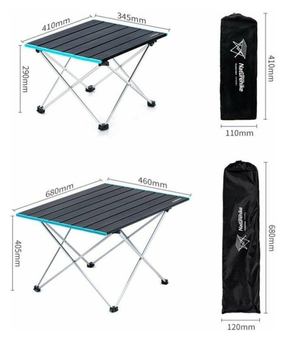 Cтол раскладной Naturehike NH19Z008-Z, алюминий, Размер L, черный