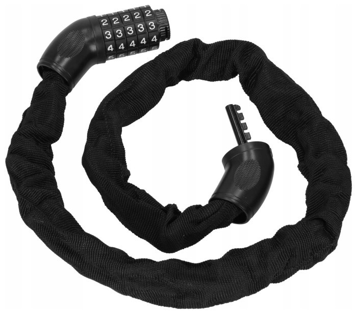 Велосипедний замок Springos ланцюг 90 см на код BA0028 Black