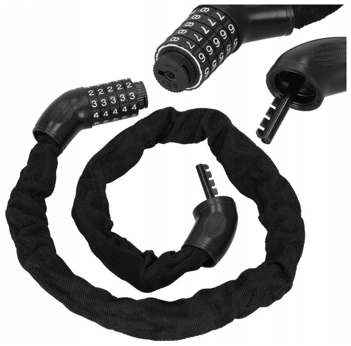 Велосипедний замок Springos ланцюг 90 см на код BA0028 Black