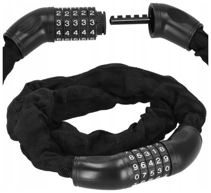 Велосипедний замок Springos ланцюг 90 см на код BA0028 Black