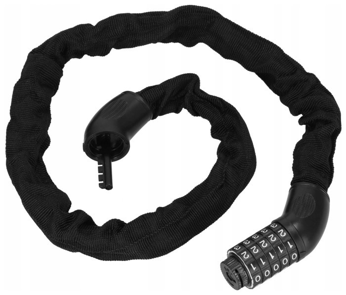 Велосипедний замок Springos ланцюг 90 см на код BA0028 Black