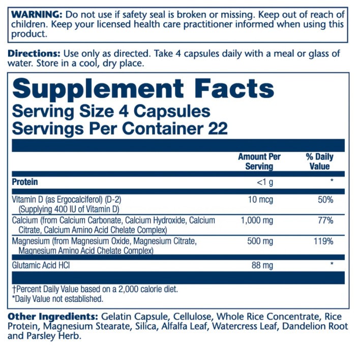 Calcium & Magnesium Amino Acid - 90 caps