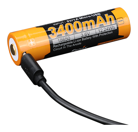 Аккумулятор 18650 Fenix (3400 mAh) micro usb зарядка