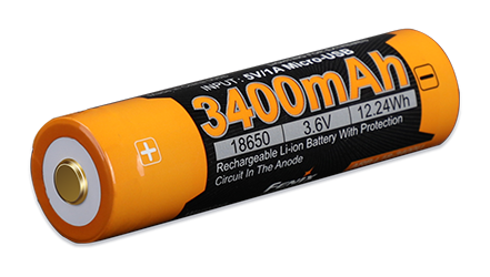 Аккумулятор 18650 Fenix (3400 mAh) micro usb зарядка