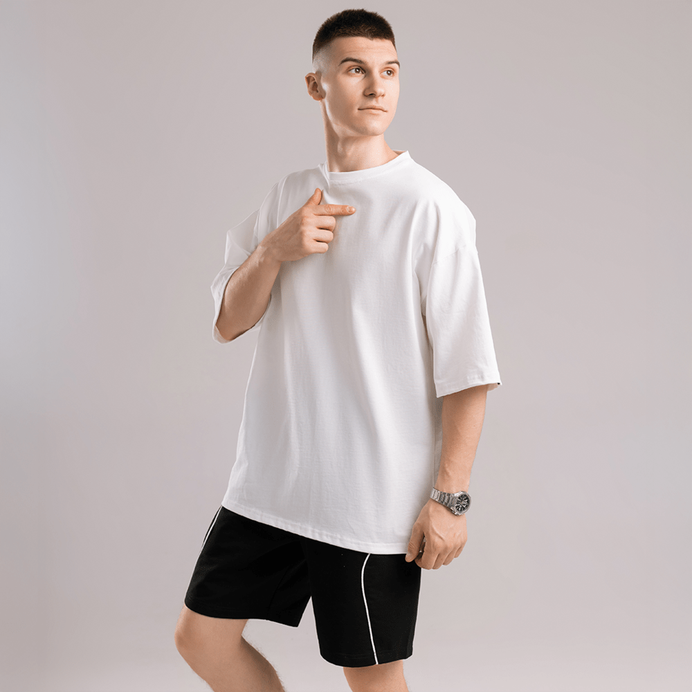 Молочна футболка. Футболка оверсайз чоловіча. Базова футболка Pobedov Nude, укр, укр