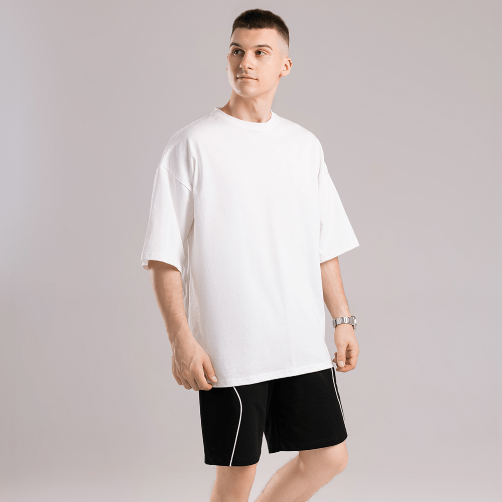 Молочна футболка. Футболка оверсайз чоловіча. Базова футболка Pobedov Nude, укр, укр