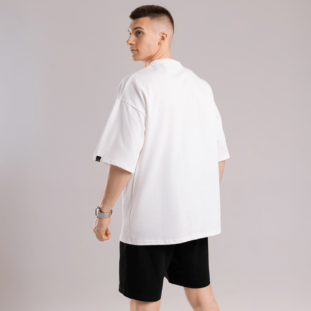 Молочна футболка. Футболка оверсайз чоловіча. Базова футболка Pobedov Nude, укр, укр