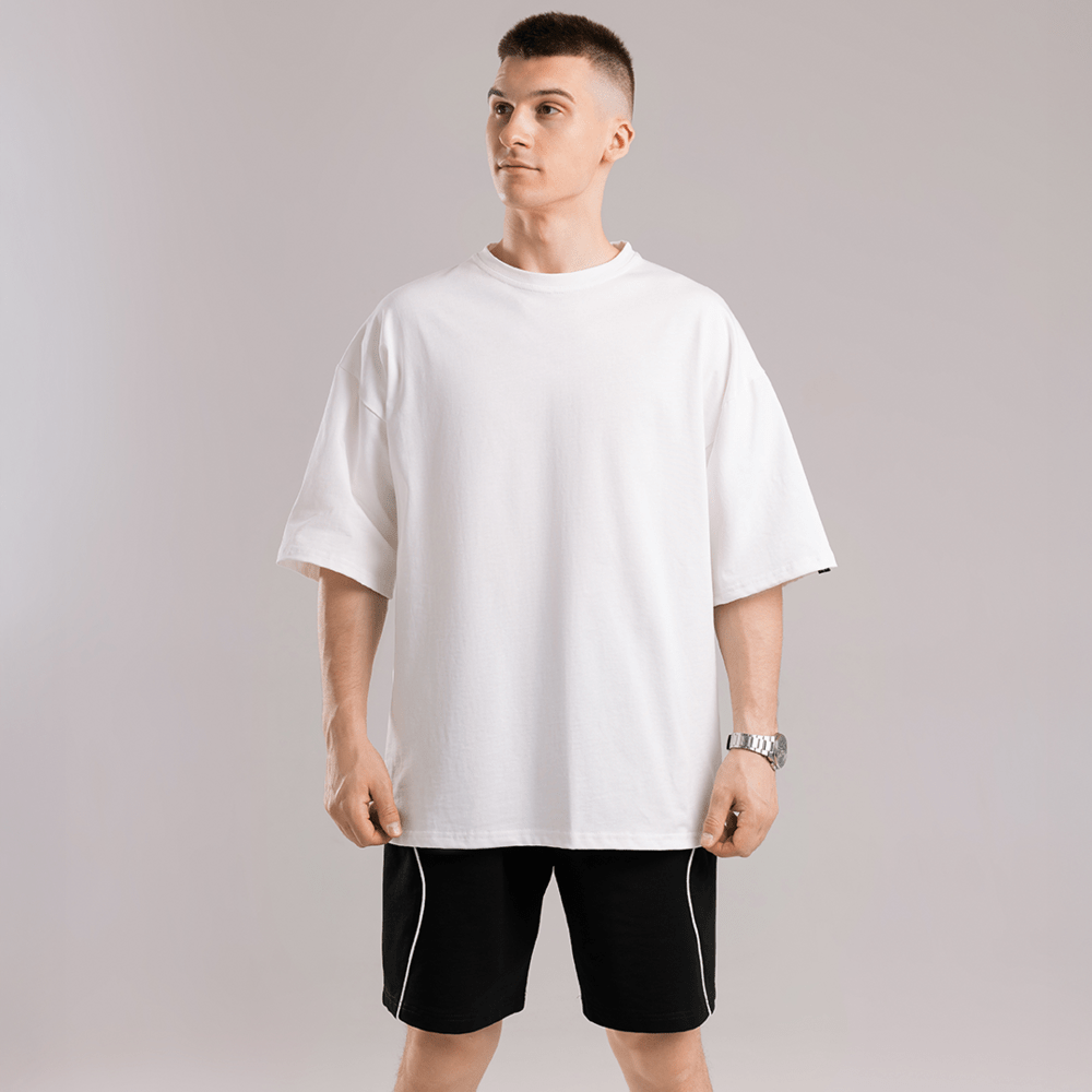 Молочна футболка. Футболка оверсайз чоловіча. Базова футболка Pobedov Nude, укр, укр