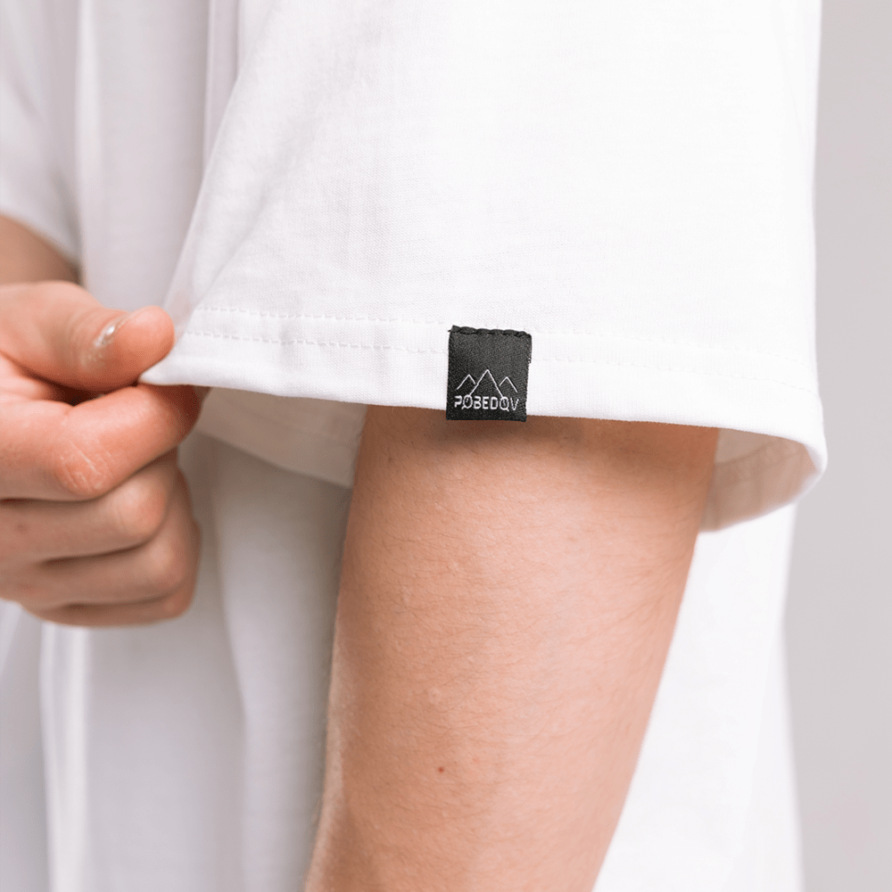 Молочна футболка. Футболка оверсайз чоловіча. Базова футболка Pobedov Nude, укр, укр