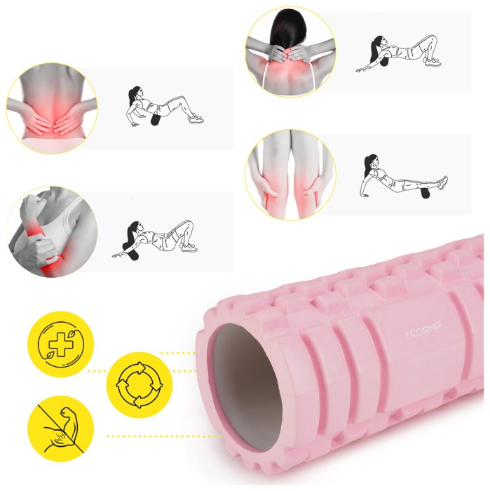 Масажний ролик Cornix EVA 45 x 14 см (валик, роллер) XR-0037 Light Pink