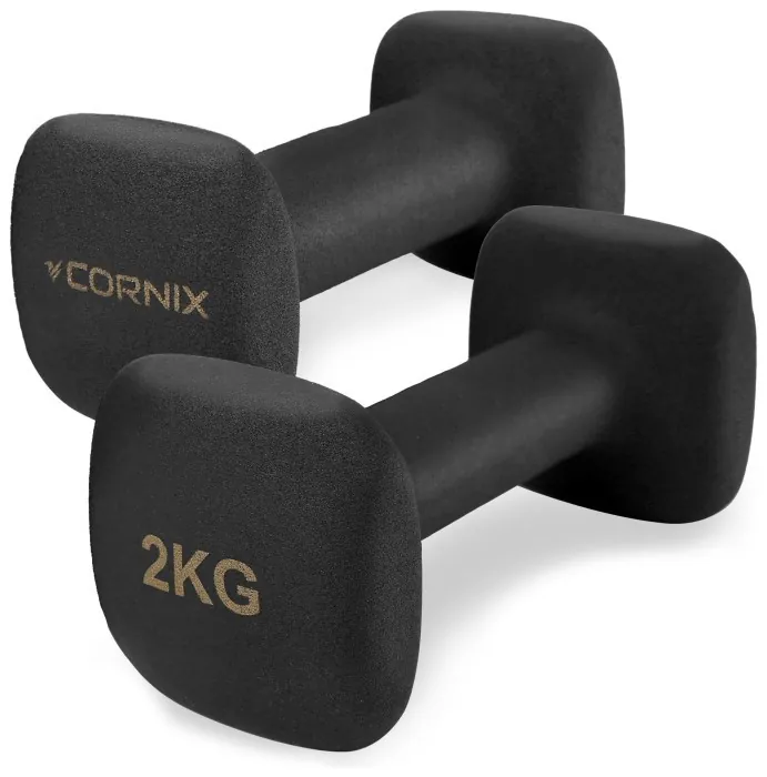 Гантелі вінілові Cornix Square 2 x 2 кг XR-0407 Black