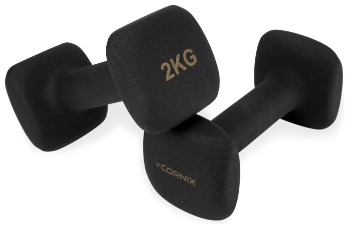 Гантелі вінілові Cornix Square 2 x 2 кг XR-0407 Black
