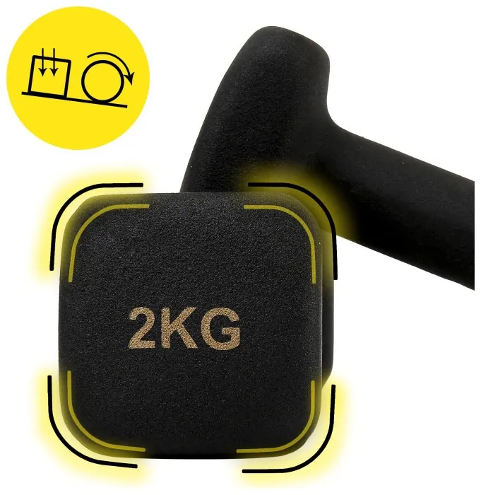 Гантелі вінілові Cornix Square 2 x 2 кг XR-0407 Black