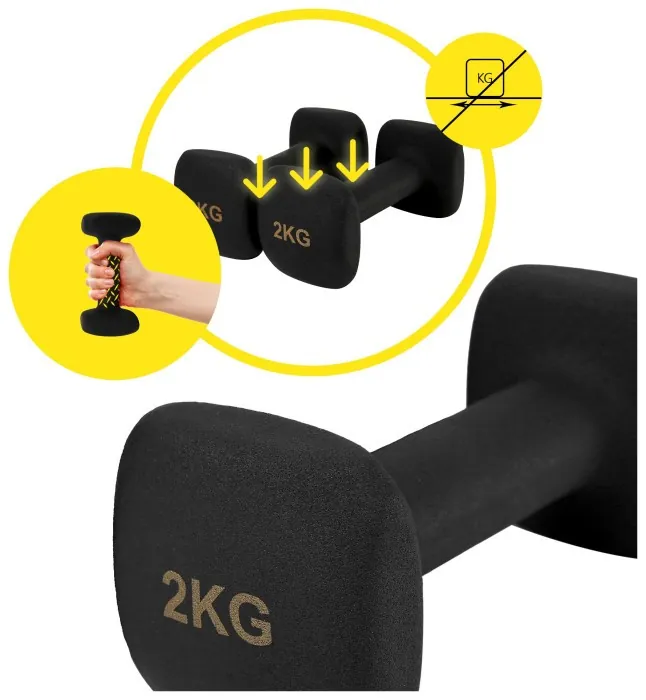 Гантелі вінілові Cornix Square 2 x 2 кг XR-0407 Black
