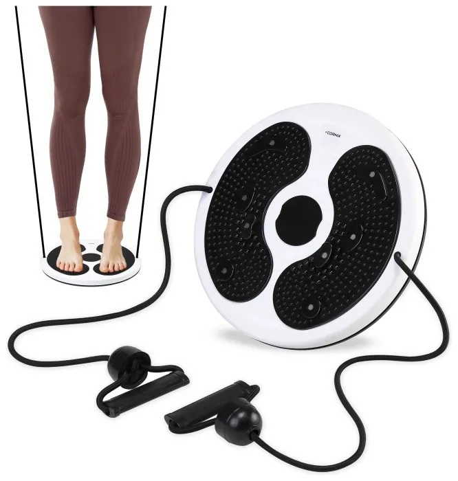 Диск здоровья для талии Cornix Twisting Waist Disc с эспандерами XR-0451 White/Black