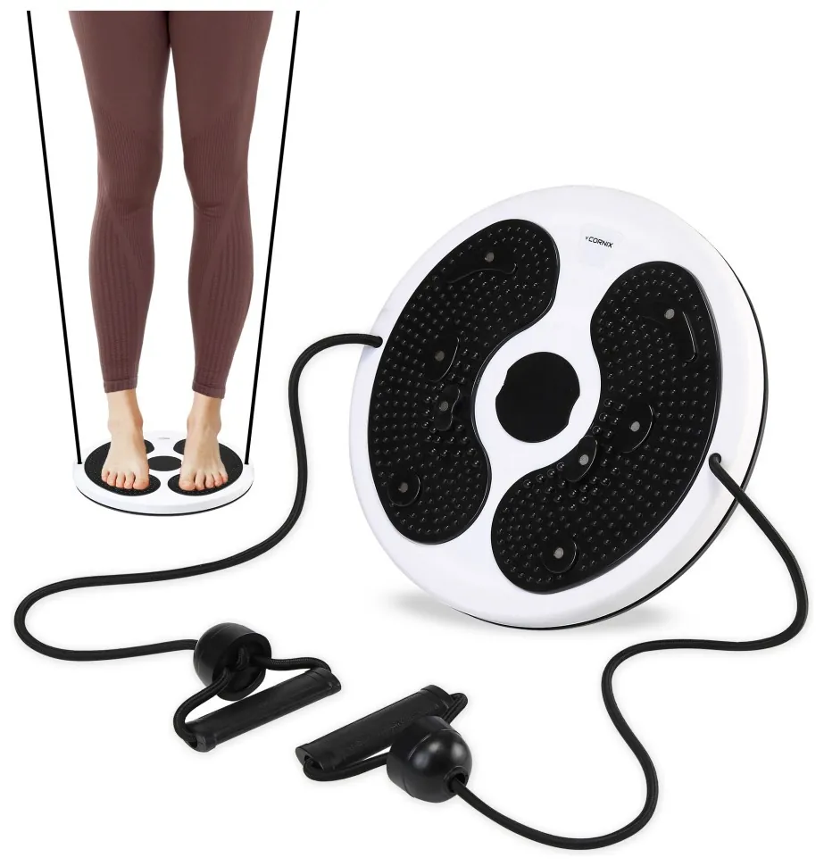 Диск здоров'я для талії Cornix Twisting Waist Disc з еспандерами XR-0451 White/Black (LFXR-0451)