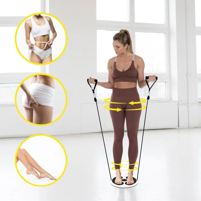 Диск здоровья для талии Cornix Twisting Waist Disc с эспандерами XR-0451 White/Black