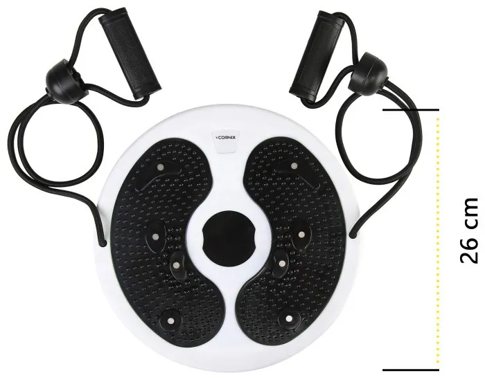 Диск здоровья для талии Cornix Twisting Waist Disc с эспандерами XR-0451 White/Black
