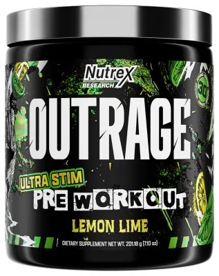 Outrage High-Stim Pre-Workout - 30 услуг Lemon Lime