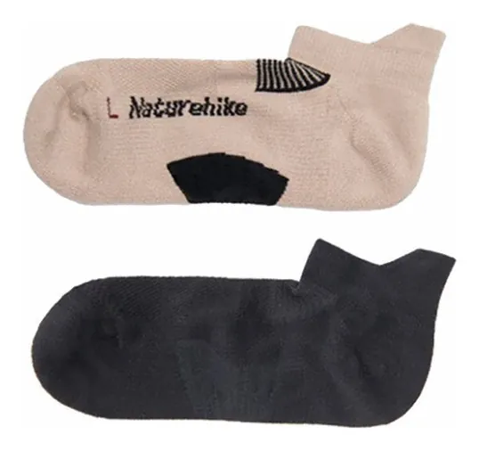 Шкарпетки низькі Naturehike NH21FS014, 2 пари (бежеві, чорні), розмір М, 6927595773154