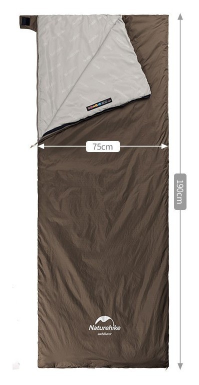 Спальник сверхлегкий Naturehike Summer LW180 NH21MSD09 левый, (15°C), p-p M, коричневый