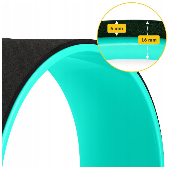Колесо для йоги та фітнесу 4FIZJO Dharma Black/Turquoise (P-5907222931448)